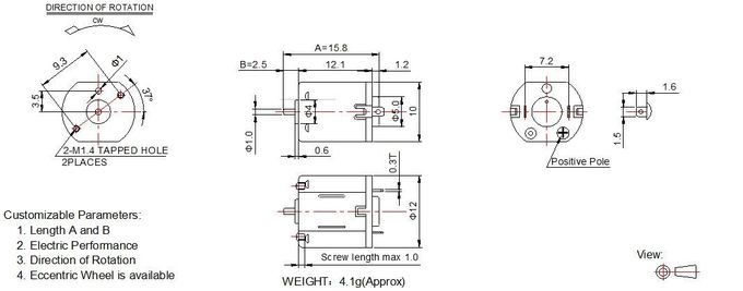 12mm 직경 소형 DC 모터 1.5v - 유효한 6v 전동기 FF-N10 주문화