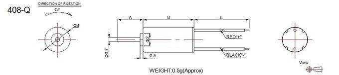 1.5v 안전 제품을 위한 소형 DC 모터/4mm 직경 코어리스 DC 모터