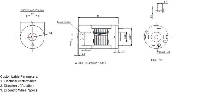 진동기에서 건축하는을 가진 가정 신청 DC 진동 모터 RF-1220CA-NZ
