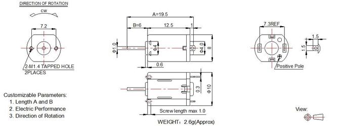 급강하 시계를 위한 작은 DC 전동기/1.5v 3v 마이크로 DC 모터 FF-1012TA